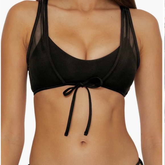 BECCA Other - BECCA Muse Layered Multi fit Bikini Black Mesh Top Large